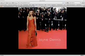 Tirée de http://www.jaynedennis.com/index.html [Capture d'écran], Jayne Dennis (Brett Easton Ellis), s.d.