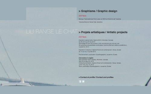 Page d’accueil du site Lili Range Le Chat.