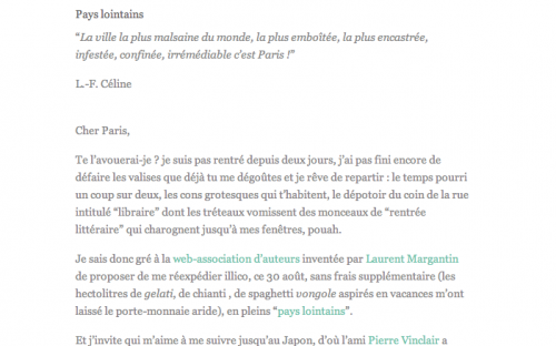 Extrait de l’article « Pays lointains » août 2013. 
