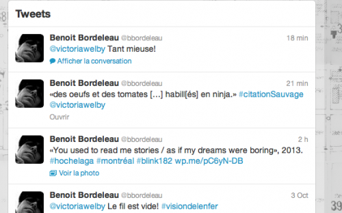 Twitter de Benoit Bordeleau.