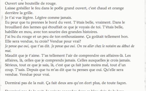 «Je pense que oui.», 19 mars, 2013, Le carnet de flânage.