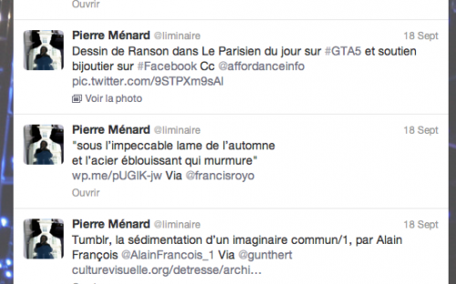 Twitter Pierre Ménard, 18 spetembre 2013.