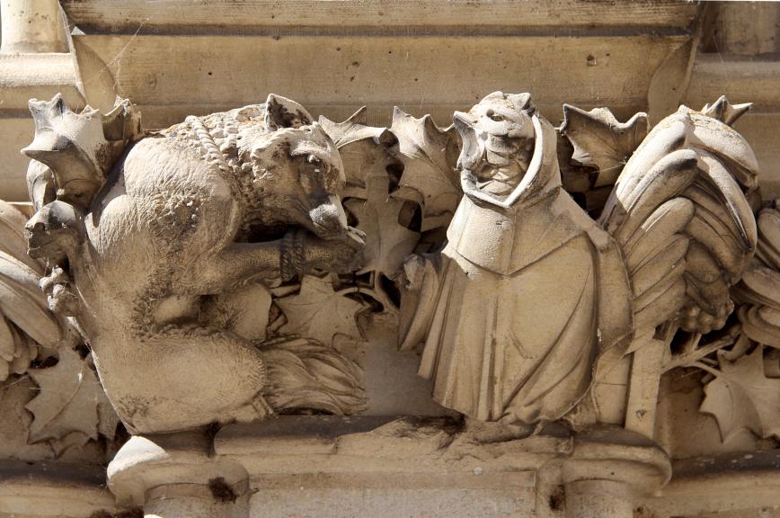 Le renard ligoté et la poule du Roman de Renart